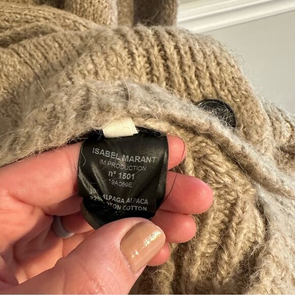 Isabel Marant Etoile Oatmeal Neutral Cardigan Sweater Medium - Picture 7 of 12